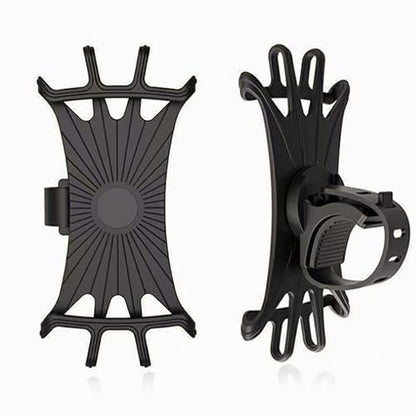 Bike Phone Mount Universal, 360°Rotation Silicone Bicycle Phone Holder Phone Holder for Bike Mount Compatible, for 4.7-6.9 Inches Phones, Easy Installation (2, Black)