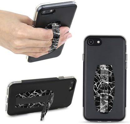 Gear Beast Universal Cell Phone Grip - Ultra Slim Elastic Finger Holder & Phone Stand - color: Black Marble