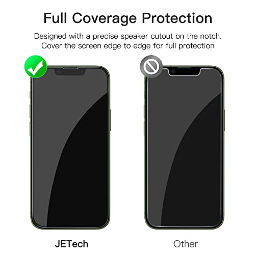 JETech Full-Coverage Screen Protector for iPhone 13 mini, 3-Pack | Black Edge Tempered Glass, Easy Installation Tool, HD Clear, Case-Friendly - size: iPhone 13 mini