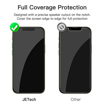 JETech Full-Coverage Screen Protector for iPhone 13 mini, 3-Pack | Black Edge Tempered Glass, Easy Installation Tool, HD Clear, Case-Friendly - size: iPhone 13 mini