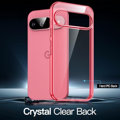 JETech Case for Google Pixel 9/9 Pro, Anti-Yellowing, Peony | Shockproof Protection, Scratch Resistant Hard PC Back, Durable Transparent TPU Bumper - color: Peony, size: Pixel 9/9 Pro