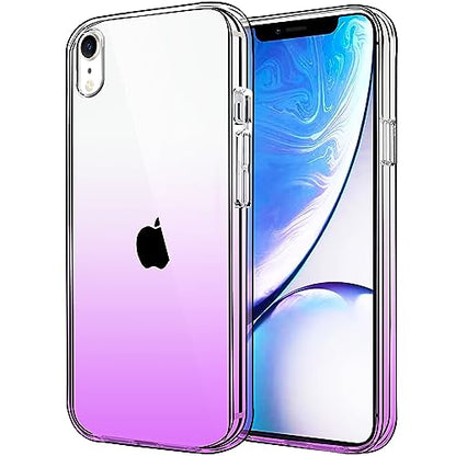 JJGoo Compatible with iPhone XR Case Clear Soft Transparent Shockproof Protective Slim Thin Bumper Phone Cover for XR, Gradient Purple - color: Gradient Purple