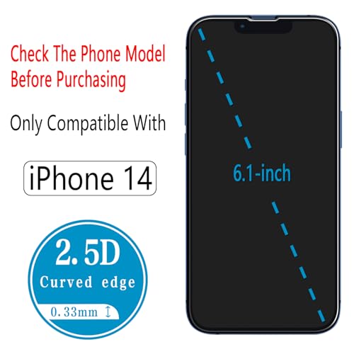 2+2 Pack Screen Protector for iPhone 14 6.1 Inch Tempered Glass - size: (Standard)iPhone 14 6.1 Inch