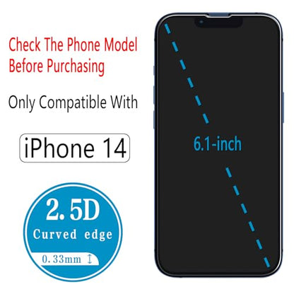 2+2 Pack Screen Protector for iPhone 14 6.1 Inch Tempered Glass - size: (Standard)iPhone 14 6.1 Inch