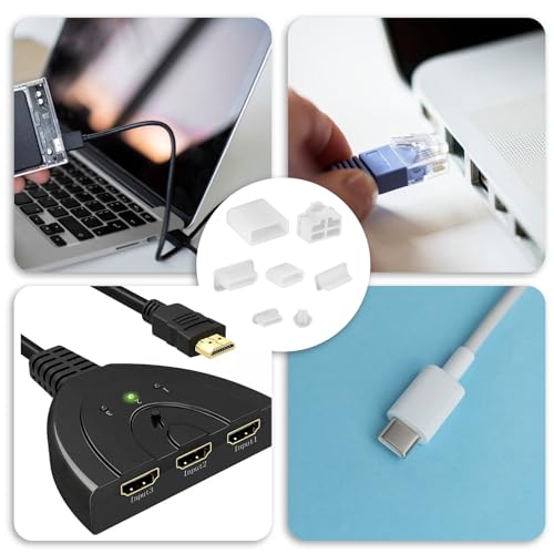 50 PCS 7 Types USB Cover Silicone USB Port Cover Dust Plug