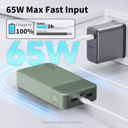 JUOVI Laptop Power Bank 90W 20000mAh Portable Charger - color: Green
