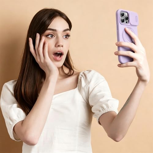 Rugged Shockproof Case for iPhone 17 Pro Max, Heavy Duty Protective Phone Case with Slide Camera Cover, 360° Rotatable Ring Stand & Magnetic Car Mount Compatible (Purple,iPhone 17 Pro Max) - color: Purple