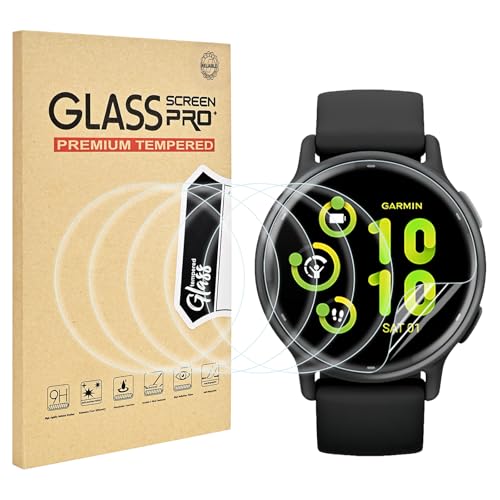 6 Pack Compatible for Garmin Vivoactive 5 Sreen Protector Clear, HD Anti-scratch Flexible TPU [Not Glass] Protector for Vivoactive 5 Watch Film with Sensitive Touch - size: Vivoactive 5