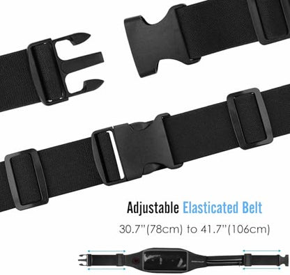 Rhino Valley Running Belt, Waist Belt Bag with Touchscreen Reflective | Runners Gifts Money Belt Phone Holder for Running Hiking Walking Gym Accessories Black Waterproof Fanny Pack for Women Men