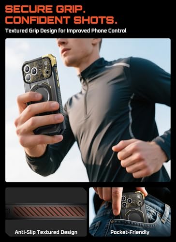SUPCASE for iPhone 17 Pro Max Case with Built-in Kickstand, K2Night | Camera Control Cover, Compatible with MagSafe, Anti-Slip Grip, Military-Grade Protection, Rugged Magnetic Phone Case, UB Grip - color: K2Night, size: iPhone 17 Pro Max