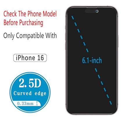 2+2 Pack Privacy Screen Protector for iPhone 17e / iPhone 16e - size: (Privacy)iPhone 16e 6.1 Inch