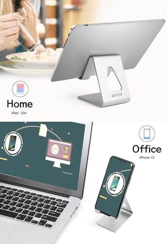 Aoviho Cell Phone Stand for Desk, Aluminum Phone Holder,Silver - color: Silver