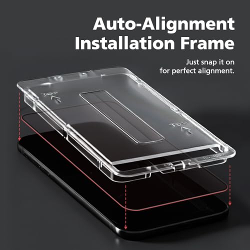 2-Pack for iPhone 17 Red Light Converter Screen Protector, Quantum Dot Technology Converts Blue Light to Red Light for Better Sleep & Eye Comfort, 9H Tempered Glass with Easy-Install Frame (iPhone 17)