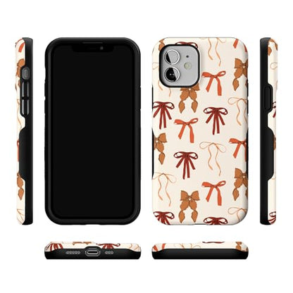 Casely iPhone 12 Mini Case | Fall Girlie | Pumpkin Spice Bows | Bold Protective Design | MagSafe Compatible Design - color: Fall Girlie | Pumpkin Spice Bows, size: Iphone 12 Mini