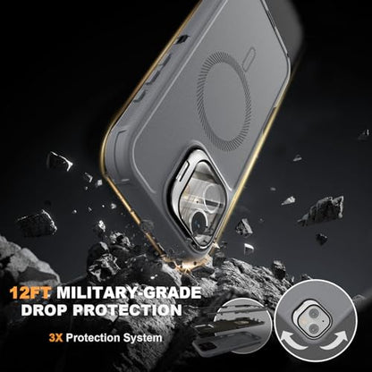 Follaroma for iPhone 16 Case with Magnetic,Heavy Duty Case,6.1'', Grey - color: Grey, size: iPhone 16 6.1''