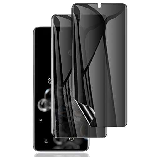 LYWHL 2 Pack for Samsung Galaxy S20 Ultra Privacy Screen Protector, [Support Fingerprint ID] Anti-Spy Full Adhesive Flexible Film for Galaxy S20 Ultra 6.9" - Black - size: Samsung Galaxy S20 Ultra