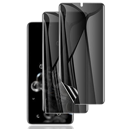 LYWHL 2 Pack for Samsung Galaxy S20 Ultra Privacy Screen Protector, [Support Fingerprint ID] Anti-Spy Full Adhesive Flexible Film for Galaxy S20 Ultra 6.9" - Black - size: Samsung Galaxy S20 Ultra