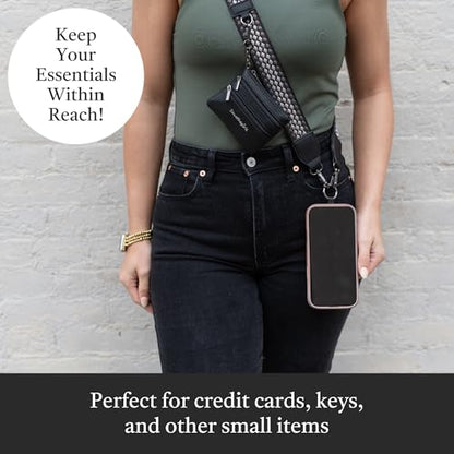 Save the Girls Clip & Go Phone Lanyard with Wallet Pouch, Fun Dots - color: Black/Grey