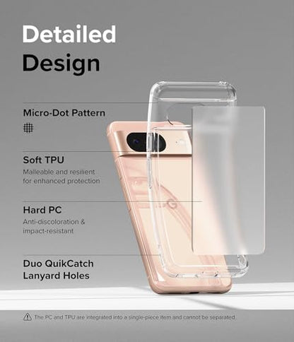 Ringke for Google Pixel 8 Case [Fusion Matte Clear] | Oil & Dirt Resistant, Anti-Fingerprint Technology Prevents Oily Smudges, Frosted Coating Feels Velvety Soft - size: Pixel 8