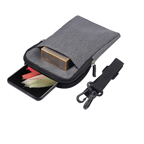 QBYVQQN Cell Phone Waist Belt Holster Mens, Waterproof Zipper Crossbody Smartphone Shoulder Messenger Bag Wallet Sling Bag - color: Grey, size: 6.9 INCH