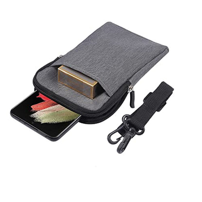 QBYVQQN Cell Phone Waist Belt Holster Mens, Waterproof Zipper Crossbody Smartphone Shoulder Messenger Bag Wallet Sling Bag - color: Grey, size: 6.9 INCH