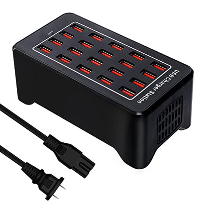 20-Port Desktop USB Charging Station - 100W Multi-Function Smart Charger for Smartphones, Tablets and More Devices - size: 20-port