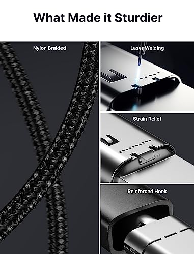 JSAUX 100W USB C to USB C Cable [2-Pack 6.6FT], PD Fast Charging, Black - color: Black, size: 6.6ft+6.6ft