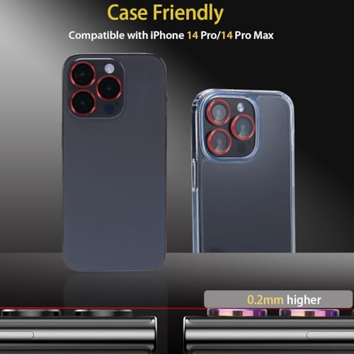 Camera Lens Protector for iPhone 14 Pro/14 Pro Max, Red - color: Red