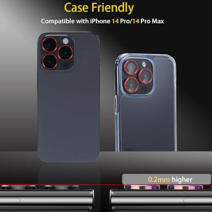 Camera Lens Protector for iPhone 14 Pro/14 Pro Max, Red - color: Red