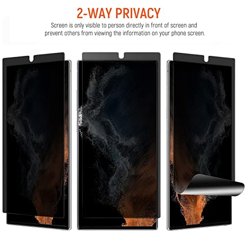 Galaxy S22 Ultra Privacy Screen Protector, [Case Friendly] [Support Fingerprint Unlock] Soft Film for Samsung Galaxy S22 Ultra 5G (6.8"), Full Adhesive, Anti-Scratch, 3D Curve Fit, Touch Sensitive - size: for Samsung Galaxy S22 Ultra 5G