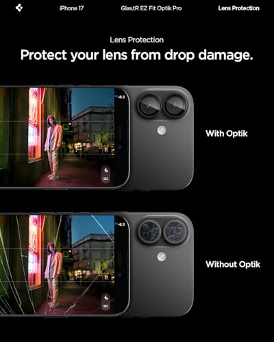 Spigen Camera Lens Protector for iPhone 17/16 Plus/16 - Black - color: Black