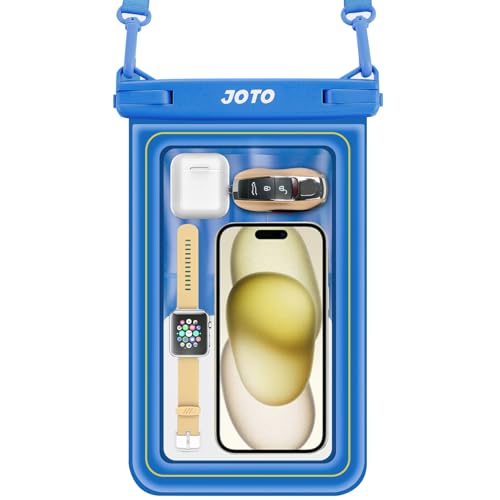 JOTO [IP68 Floatable Large Floating Waterproof Phone Pouch Up to 10", Underwater Phone Case Cellphone Dry Bag for iPhone 17 16 15 14 13 12 11 Pro Max Xs Max XR X 8 7 Plus SE/Galaxy S24 S23 S22 -Blue - color: Blue