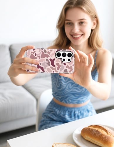 Magnetic Camo Phone Case for Samsung Galaxy A16 5G, Pink | Compatible with MagSafe, Cute Cool Camouflage Aesthetic, TPU and PC Shockproof Protective Phone Cover for Women Girls - color: Pink Camo