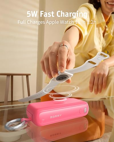 RORRY Flow Portable Charger 10000mAh 40W Wall Plug Power Bank Battery Pack - color: Berry Red