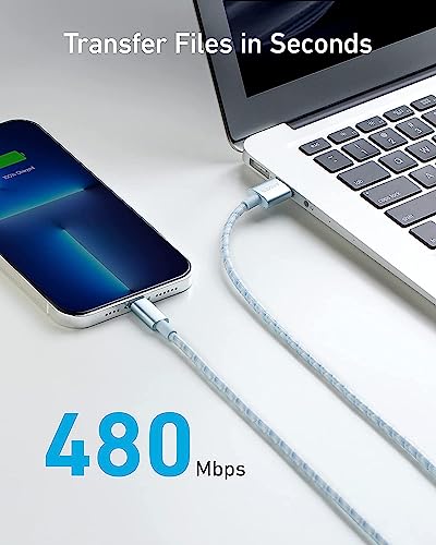 Anker USB A to Lightning Cable, MFi-Certified (1-Pack, 6 ft, Blue) - color: Blue, size: 6 feet