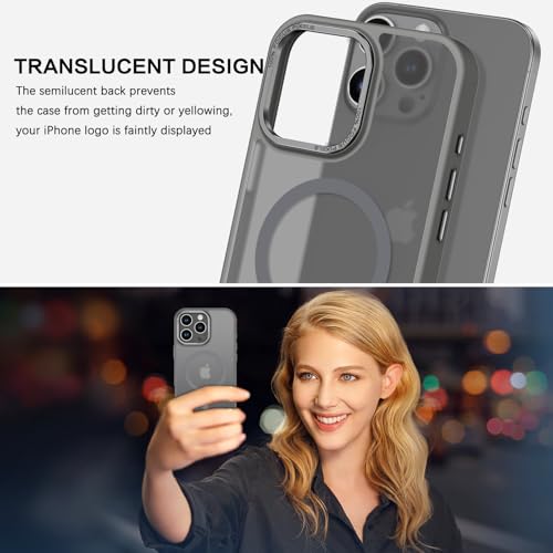 BENTOBEN Magnetic for iPhone 16 Pro Max Case,(Compatible with MagSafe) (Military Grade Drop Protection) Slim Translucent Matte Shockproof with Anti-Fingerprint Phone Case 6.9",Gray - color: Gray