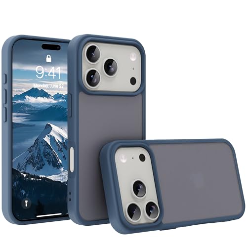 for iPhone 17 pro max Case Translucent Matte Phone Cover, [10 FT Military Grade Drop Protection] Slim Durable Shockproof Protective Bumper (Dark Blue, iPhone 17 pro max) - color: Dark Blue, size: iPhone 17 Pro Max