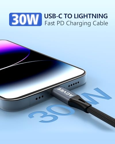 AGVEE 2 Pack 1.5ft Coiled USB-C to Lightning Cable [MFI Certified] Carplay - color: Dark Gray, size: 1.5ft+1.5ft