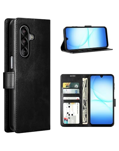 Feitenn for Samsung Galaxy A17 5G (6.7") Case Wallet 2026 with 4 Card Holders Kickstand, PU Flip Leather Magnetic Closure Folio Shockproof Protective Cover, Black - color: Black, size: Samsung Galaxy A17 5G