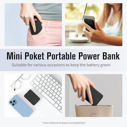 S22 Portable Charger, Mini Colorful Power Bank, PowerNano, 5000mAh External Battery Pack Compatible with iPhone 15/14/13/12/11/X All Series and Android Phone,Blue - color: blue