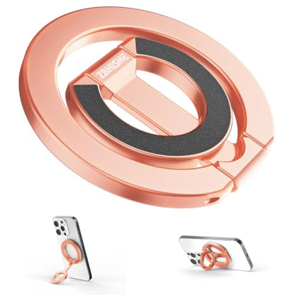 Magnetic Phone Ring Grip for MagSafe Compatible with iPhone Samsung (Gold) - color: Rose Gold