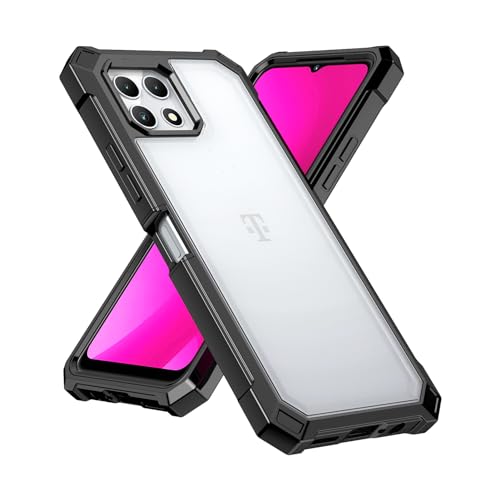 Ailiber for T-Mobile REVVL 7 5G Case, REVVL 7 5G Clear Case with Screen Protector, Dual Layer Shockproof Bumper, Transparent Anti Yellowing, Military Grade Protection Cell Phone Cover-Black - color: Crystal Clear & Black