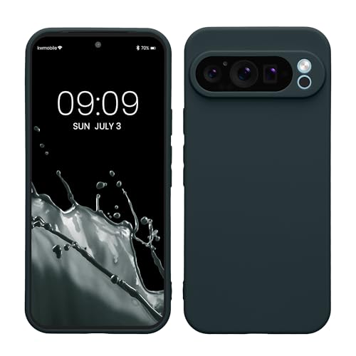 kwmobile Case Compatible with Google Pixel 9 Pro XL Case - Protective Slim TPU Phone Cover - Soft Matte Finish - Dark Slate - color: Dark Slate