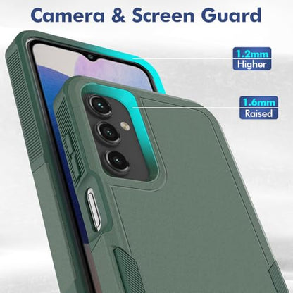 for Galaxy A15 5G Phone Case, [Military Grade Drop Tested] with HD Screen Protector, Dual Layer Protective Heavy Duty Cell Phone Cover Non-Slip Shockproof Case for Samsung Galaxy A15 5G (Dark Green) - color: Dark Green