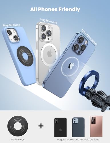 Lamicall for MagSafe Car Mount Vent 20 Super Magnets Accessories for iPhone - color: NEW Upgraded - Blue