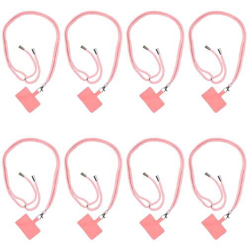 ELANE 8 Pieces Cell Phone Holder Around Neck,Adjustable Crossbody Phone Strap,Cell Phone Lanyard Crossbody Phone Lanyard - color: Pink
