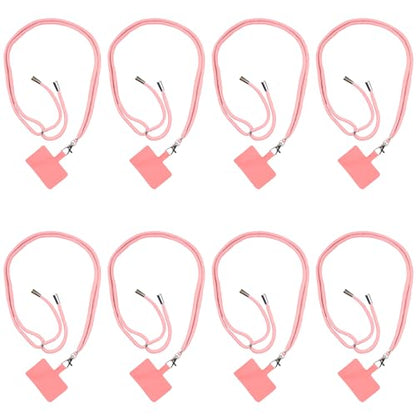 ELANE 8 Pieces Cell Phone Holder Around Neck,Adjustable Crossbody Phone Strap,Cell Phone Lanyard Crossbody Phone Lanyard - color: Pink