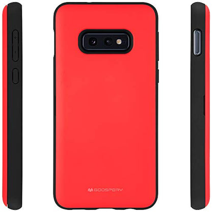 GOOSPERY Magnetic Door Bumper Compatible with Galaxy S10e, Card Holder Wallet Case Easy Magnet Auto Closing Protective Dual Layer Sturdy Phone Back Cover - Red - color: Red, size: Galaxy S10E