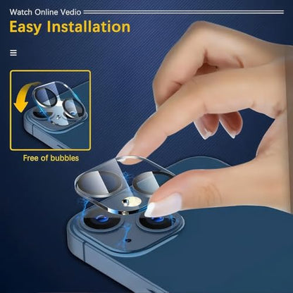 1 Pack Privacy Screen Protector for iPhone 13 [6.1 inch] + 1 Pack Camera Lens Protector, Anti Spy Private Tempered Glass Film,[9H Hardness] - HD