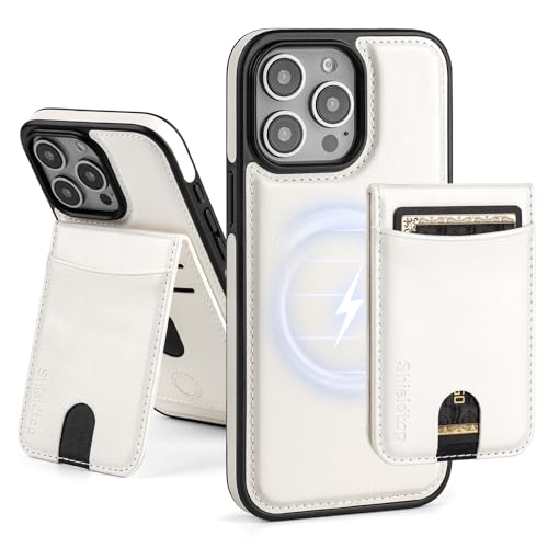 Shieldtop Compatible with MagSafe iPhone 14 Pro Wallet Case,White | 2 in 1 Detachable Magnetic,Credit Card Holder Slots,RFID Blocking,PU Leather,Kickstand,Flip Folio Phone Cover for Men & Women - color: White, size: iPhone 14 Pro 6.1"
